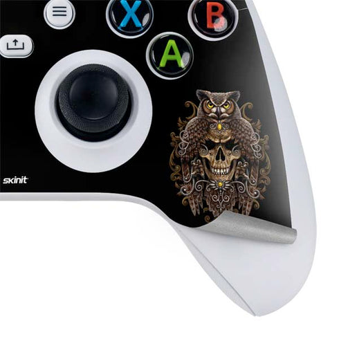 Skull and Owl by Sarah Richter Xbox Series S Controller Skin